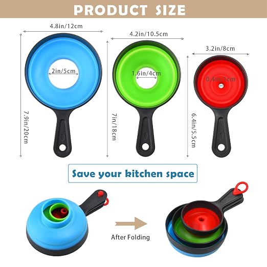 Funnels for Filling Bottles, Wide Mouth Canning Funnel for Kitchen Use Mason - Image 5