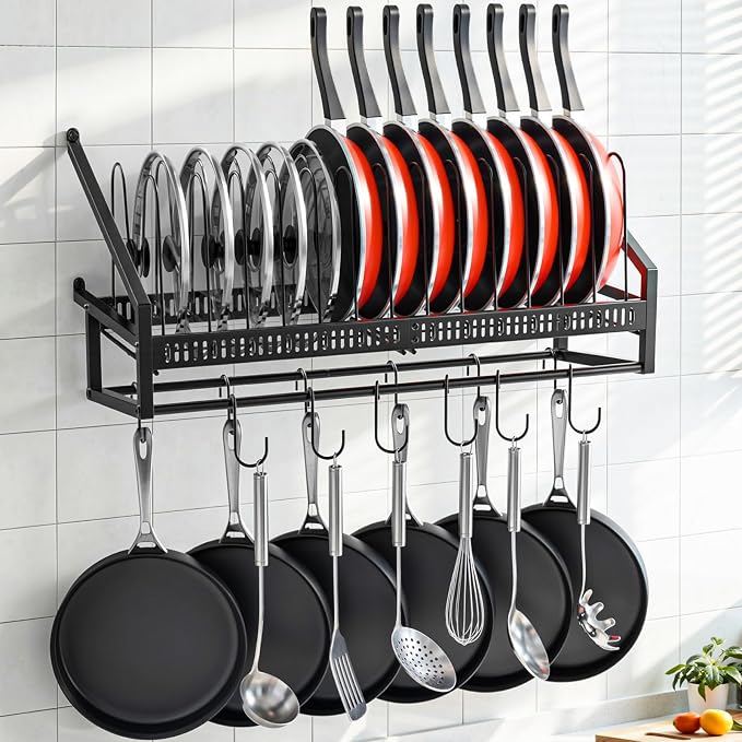 Housolution Pan Rack Wall Mounted, 24.8" Vertical Lid Organizer by Housolution