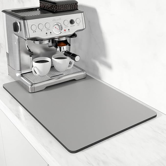 Rnivvi Coffee Mat, Hide Stain Rubber Backed Absorbent Dish Drying Pad by Rnivvi