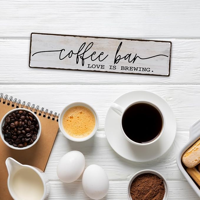 Coffee Bar Sign, Love is Brewing Signs, Retro Metal Tin Sign, Vintage Coffees - Image 5
