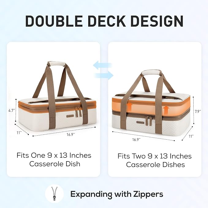 TOURIT Double Decker Insulated Casserole Carrier - Image 2