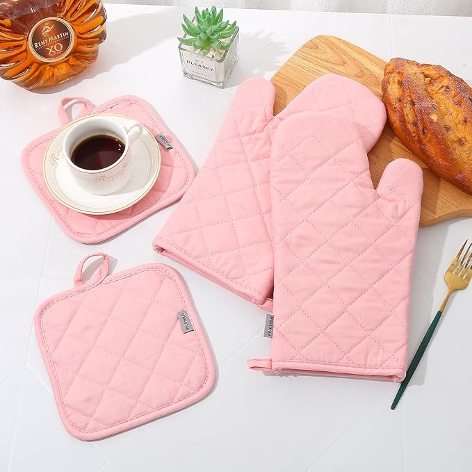 Oven Mitts and Pot Holders 4 pcs Set, High Heat Resistant 500 Degree Extra - Image 4