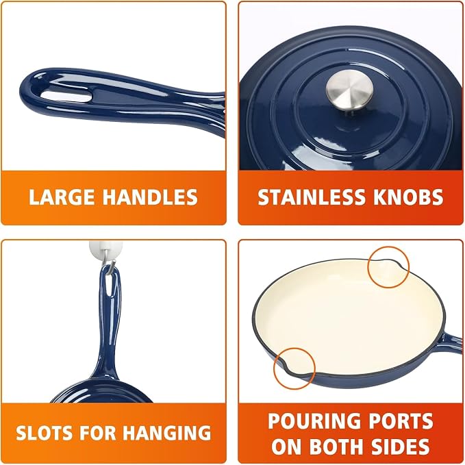 Hisencn Enameled Cast Iron Cookware Set - Image 8