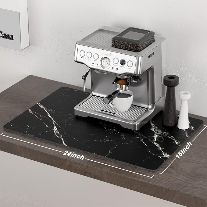Rnivvi Coffee Mat, Hide Stain Rubber Backed Absorbent Dish Drying Pad - Image 2