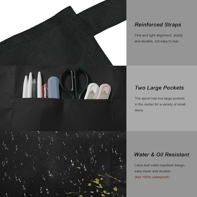 15 Pcs Adult Aprons Bulk with Pockets Adjustable Bib Chef Apron - Image 3