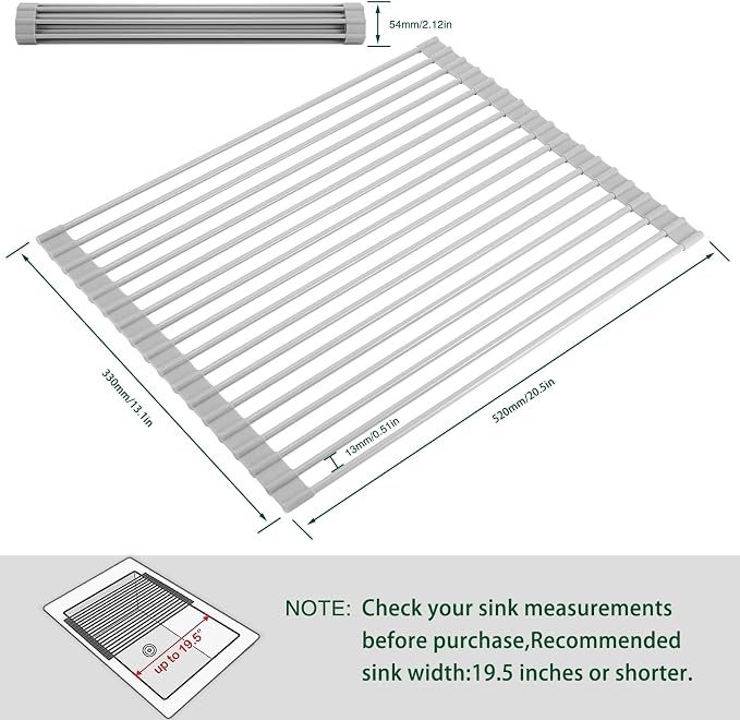 HANZENMA Roll Up Dish Drying Rack Over The Sink Kitchen Roll Up Sink Drying - Image 2