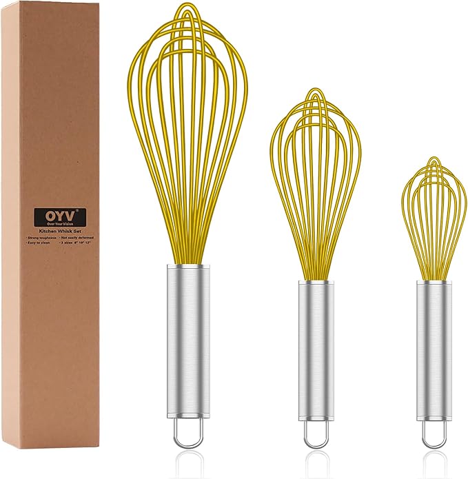 OYV Yellow Silicone Whisk, Professional Whisks by OYV