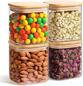 ComSaf 0.7 Qt Glass Food Storage Jars Set of 4, Pantry Organization Jar by ComSaf