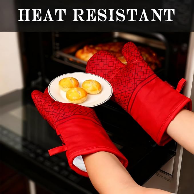 Oven Mitts and Pot Holders Sets 6pcs, Kitchen Oven Glove, High Heat Resistant - Image 4