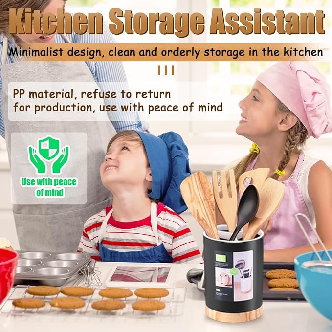Kitchen Utensil Holder Tableware Storage Bucket, Spoon Chopsticks Fork Drain - Image 6