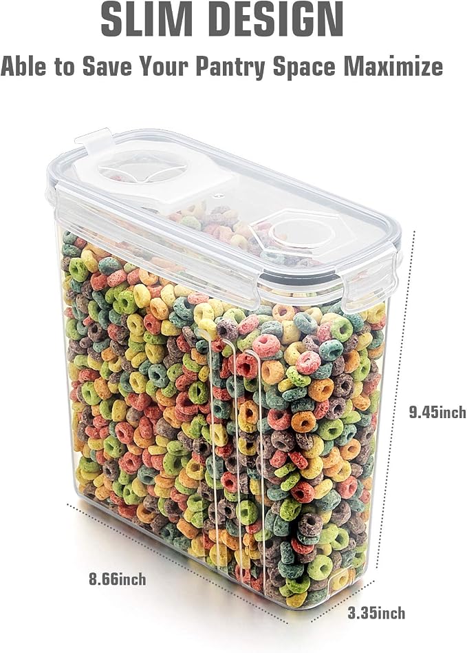 Wildone Cereal Storage Containers Set, Large BPA Free Plastic Airtight Food - Image 4