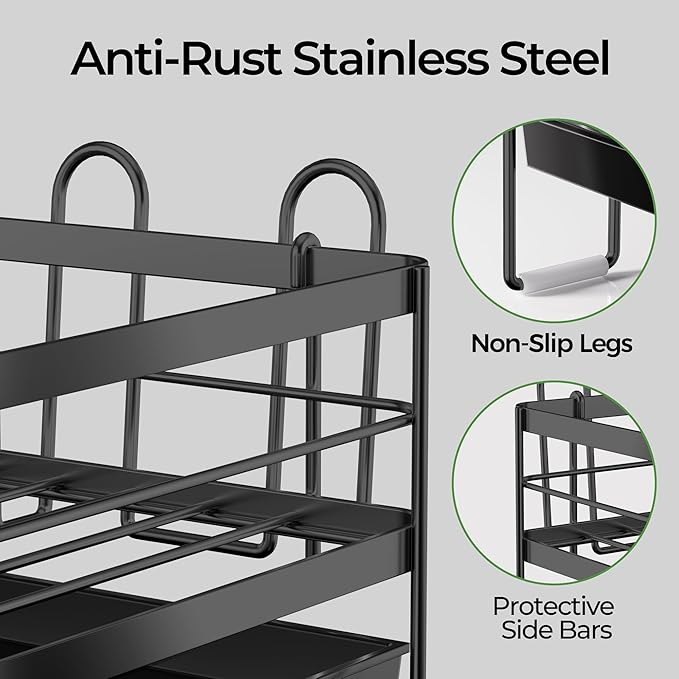 Large Dish Drying Rack, Expandable Dish Rack, Stainless Steel Dish Racks - Image 5