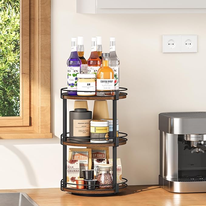 Snughome Lazy Susan Organizer, 3 Tier Rotating Spice Rack, Turntable Lazy Susan - Image 8