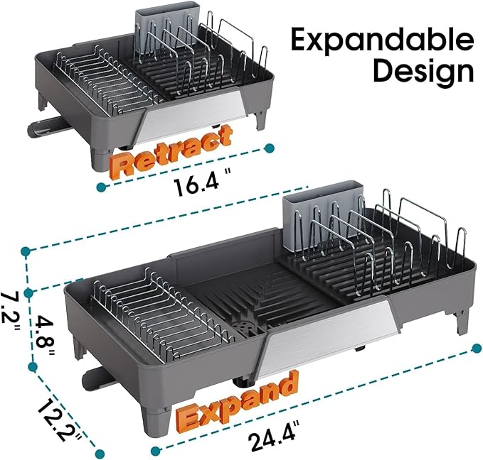 Large Expandable Dish Drying Rack, Dish Racks - Image 3