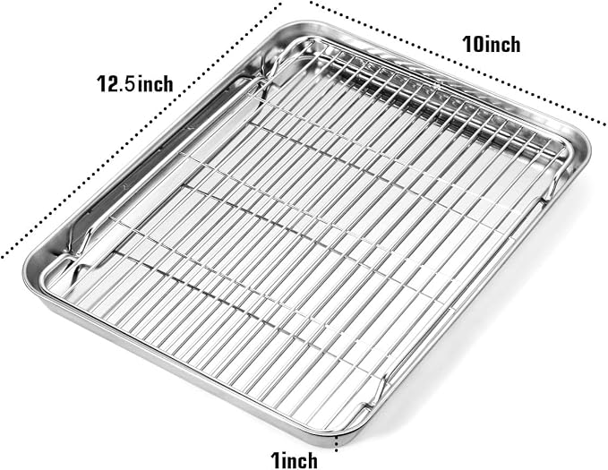 Baking Sheet and Cooling Rack Set, Stainless Steel Commercial Grade Cookie - Image 3