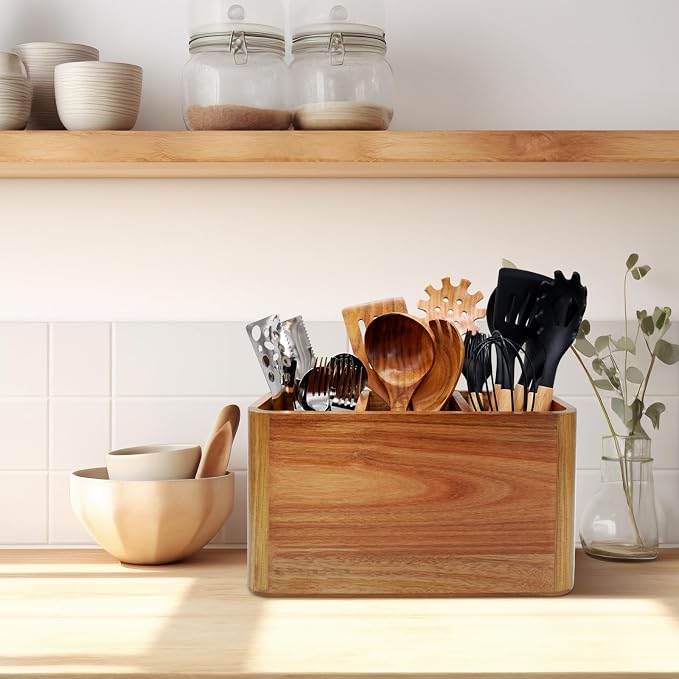 Wooden Kitchen Utensil Holder Organizer - Image 7