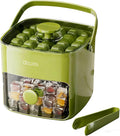 Compact Ice Cube Tray with Lid and Bin, Mini Press-Type Ice Cube Maker by AUZUX
