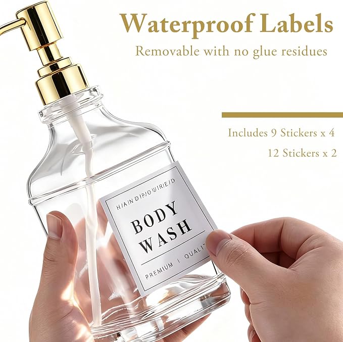 Glass Soap Dispenser with Pump, Countertop Soap and Lotion Dispenser Set of 2 - Image 6