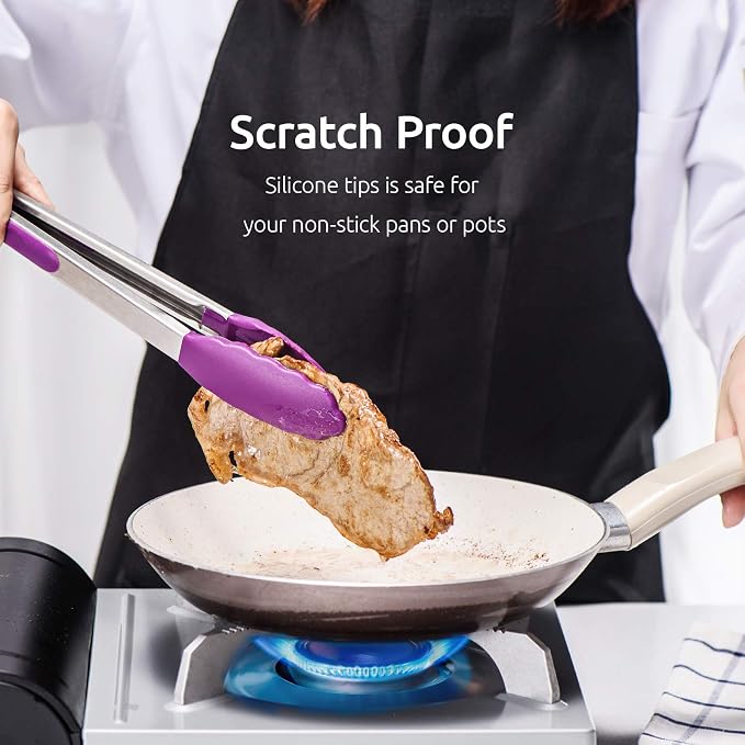 U-Taste Kitchen Tongs, 7/9/12 inches Cooking Tongs, - Image 7