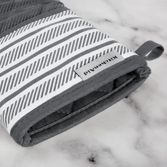KitchenAid Albany Oven Mitt 2-Pack Set, Charcoal Grey - Image 3