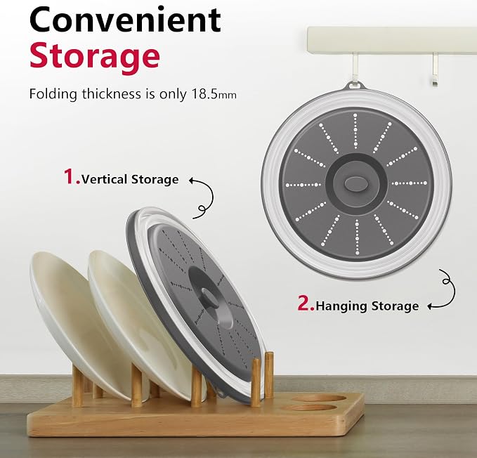 WVM Microwave Splatter Cover & Mat, Vented Collapsible Splatter Guard dish - Image 4