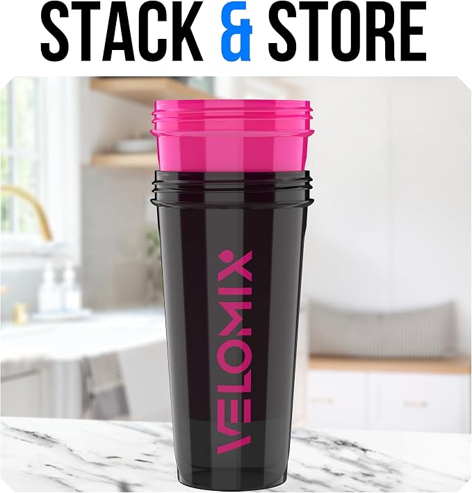 VELOMIX -2 Pack- 28 oz Protein Shaker Bottles - Image 6