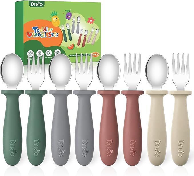 DRKIO 8 Pieces Toddler Utensils Set by DRKIO