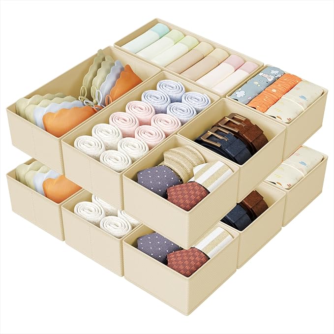 DIMJ Drawer Organizers Clothes, Fabric Closet Organizers and Storage, Shallow by DiMJ