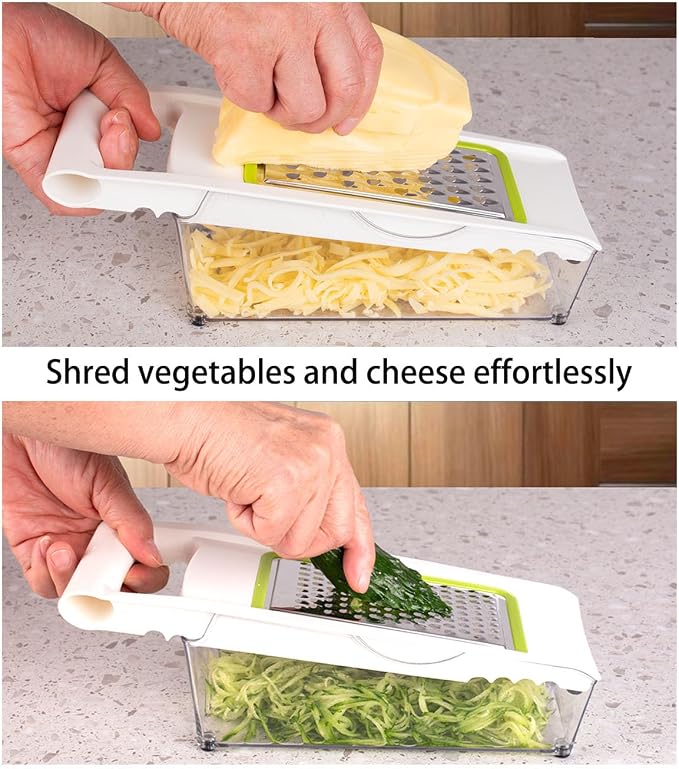 NACOLUS Cheese Grater with Container, 5 In 1 Mandoline Slicer - Image 6