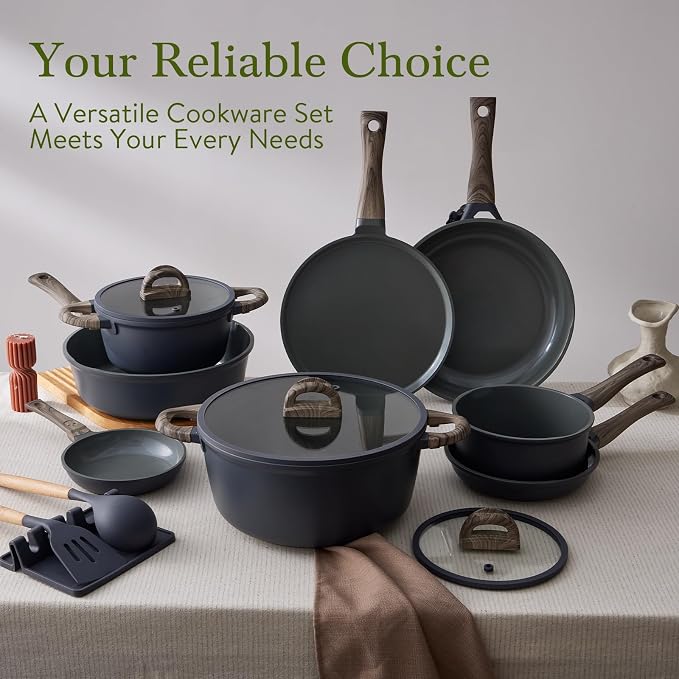 22Pcs Pots and Pans Set Non Stick Non-Toxic Ceramic Cookware Sets Nonstick - Image 9