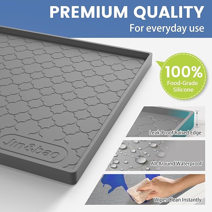 Jin&Bao Waterproof Under Sink Mat 25" x 19", Thick Silicone Mat Cabinet - Image 2