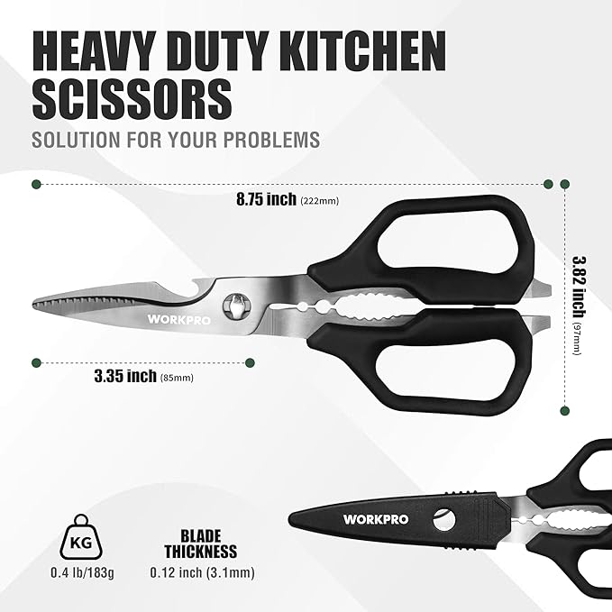 WORKPRO Kitchen Scissors, All Purpose Kitchen Shears - Image 2