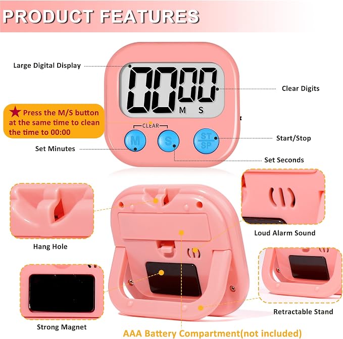 ZILLEEN Classroom Timer for Kids Teachers 2 Pack Digital Timers - Image 7