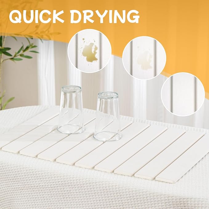 Oxydrily Stone Drying Mat for Kitchen Counter, Large Stone Dish Drying Mat - Image 2