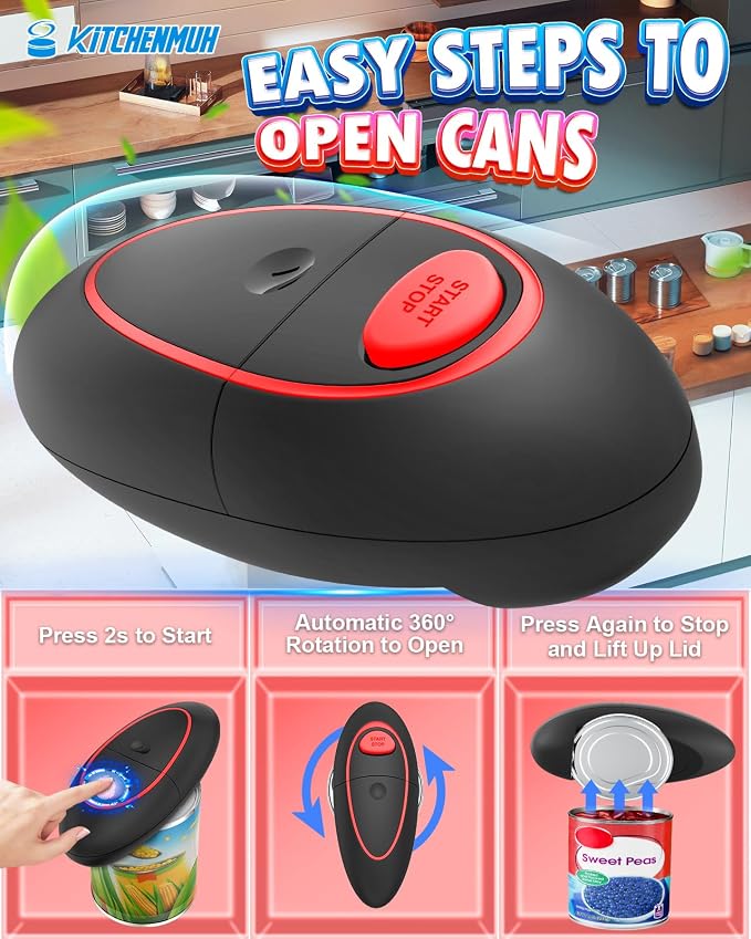 One Touch Electric Can Opener Fits Almost All Can Sizes - Image 2