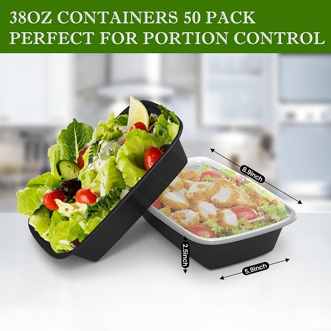 RANLITTLE Meal Prep Containers Reusable 38oz - Image 4