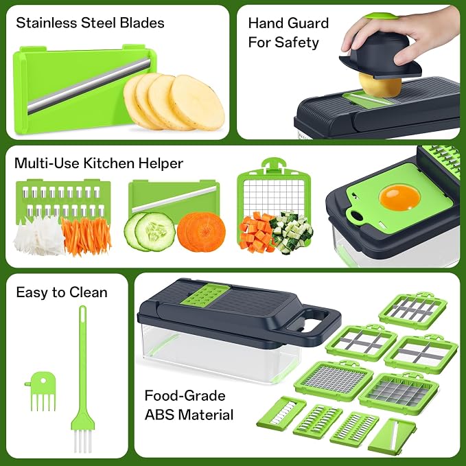 HomeHacks Vegetable Chopper Vegetable Cutter, 15 in 1 Kitchen Gadget, Onion - Image 5