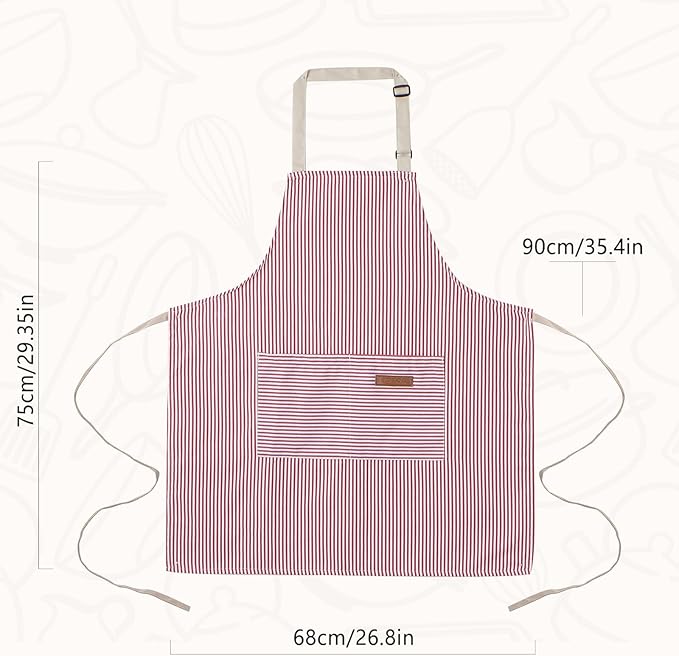 2 Pack Cooking Aprons Adjustable Bib Apron - Image 4