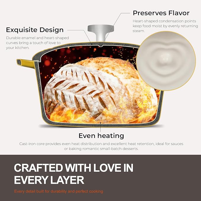 Overmont Enameled Cast Iron Dutch Oven - Image 2