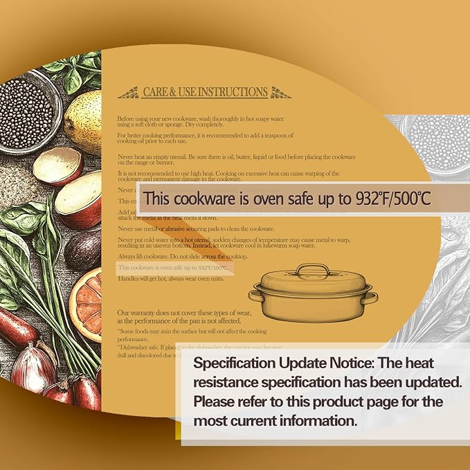 Oval Roasting Pan with Lid and Rack 18" Large Roaster Pan Set Comes With Lron - Image 9