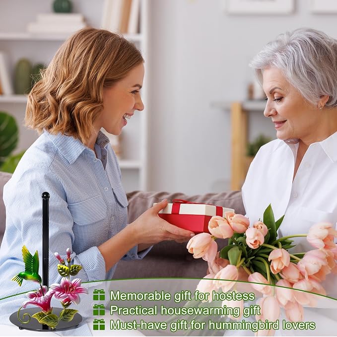Flower & Hummingbird Decor Paper Towel Roll Holder Countertop - Image 8