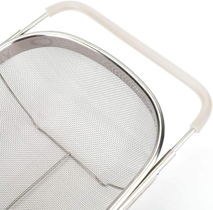 AJIODA Over The Sink Colander, 6 Quarts Stainless Steel Oval Colander - Image 4