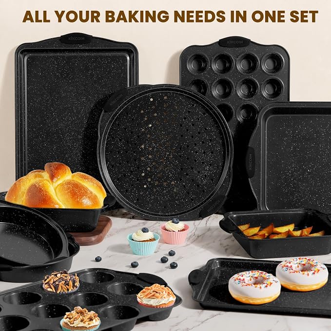 Kikcoin 22 PCS Nonstick Baking Pans Set, Stackable Bakeware Sets - Image 7