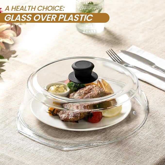 2 in 1, Tall Glass Microwave Splatter Cover - Image 4