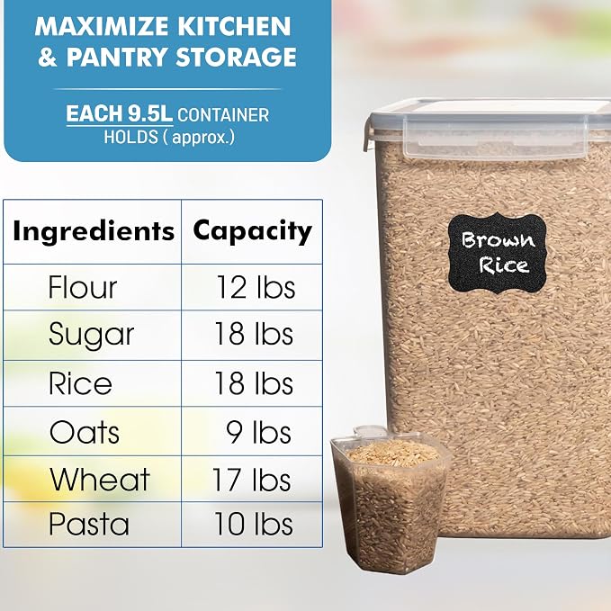 Shazo 2 PC Extra Large Bulk Food Storage Containers - Image 4