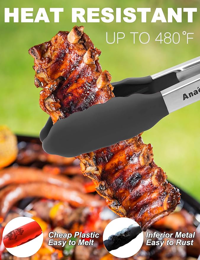 Anaeat Non-Stick Silicone Locking Tong - Image 6
