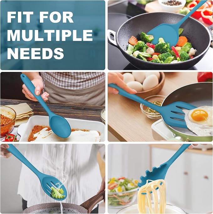 TeamFar Silicone Cooking Utensils Set, 5-Piece Heat Resistant Kitchen Utensils - Image 5