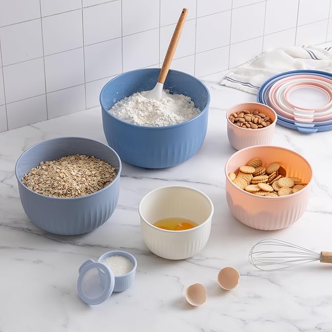 COOK WITH COLOR Prep Bowls with Lids- Wide and Deep Nesting Plastic Small - Image 7