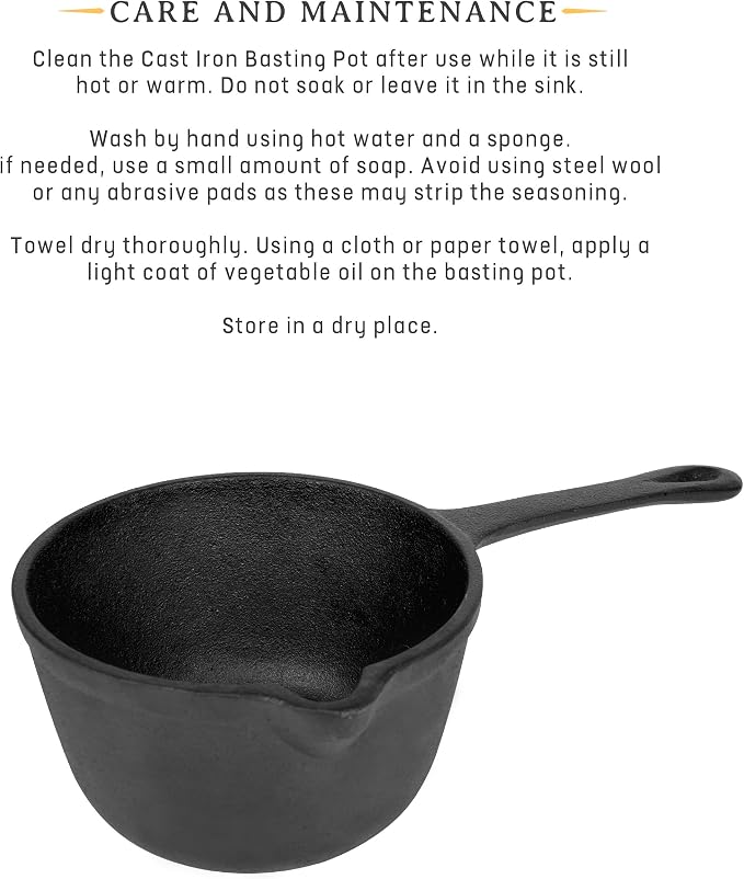 Jim Beam JB0204 Pre-Seasoned Heavy Duty Construction Cast Iron Basting Pot - Image 7