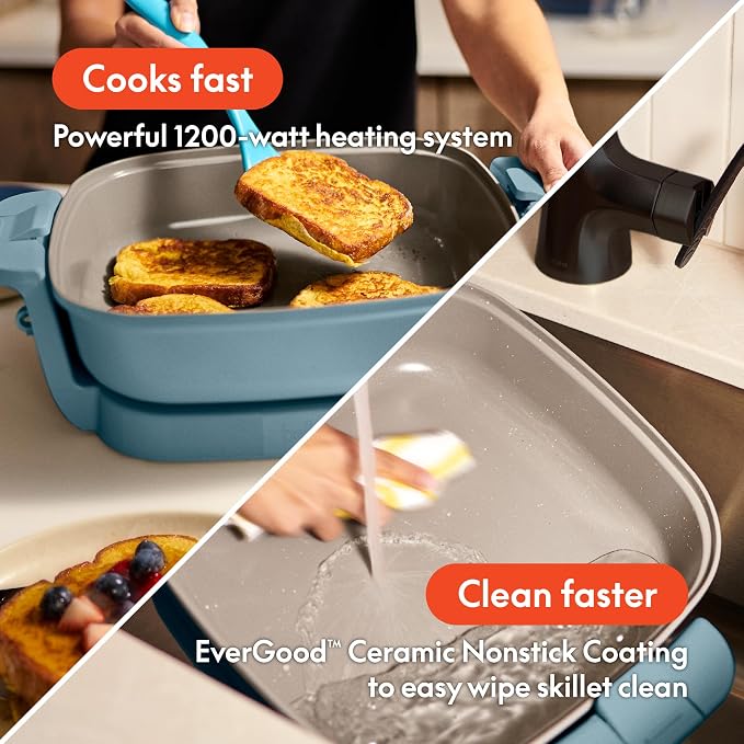 bella Make & Take Electric Skillet, Fits-anywhere™ kitchenware, EverGood™ - Image 4